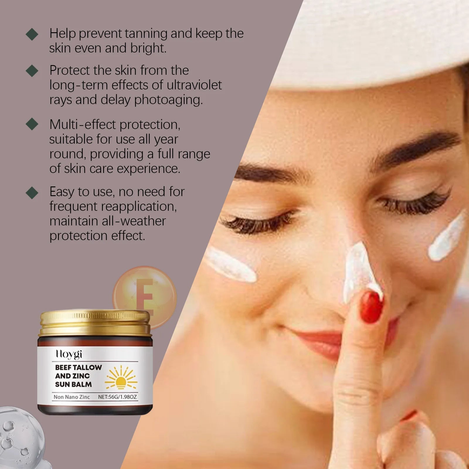 Hoygi 56g Beef Tallow Sunscreen Balm