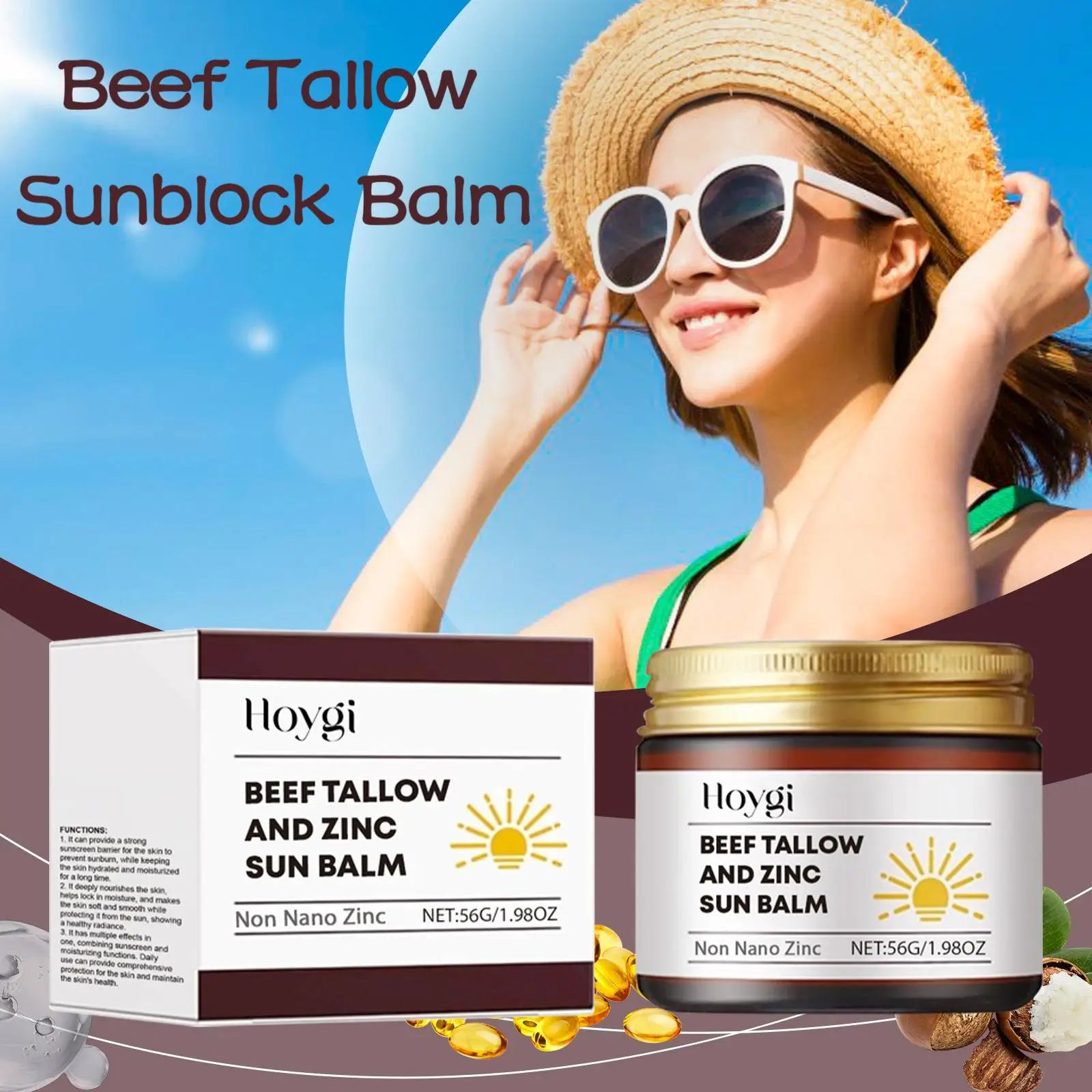 Hoygi 56g Beef Tallow Sunscreen Balm