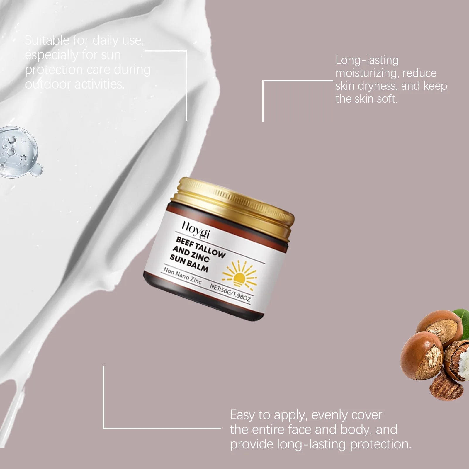 Hoygi 56g Beef Tallow Sunscreen Balm