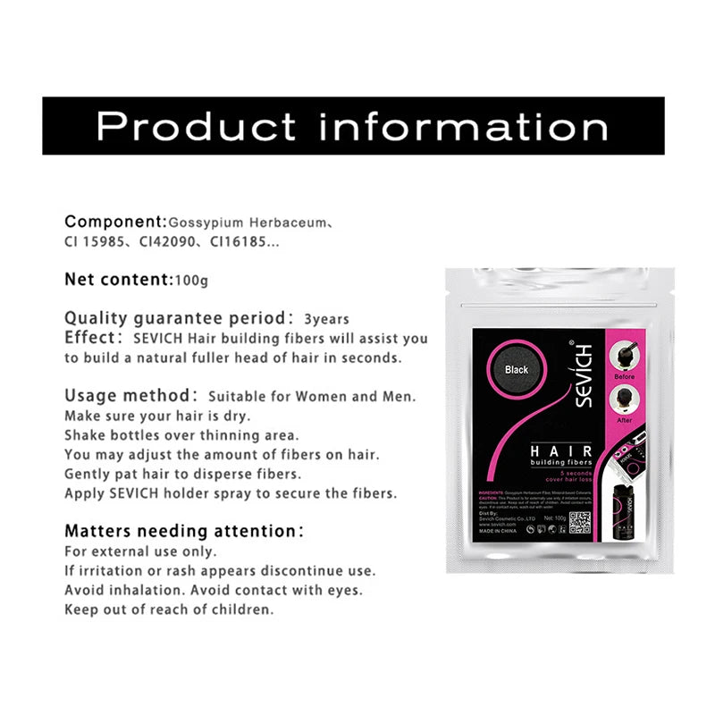 Sevich 100g Hair Fibers Refill Bag