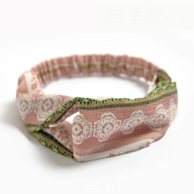 Bohemian Print Cross Turban Headbands