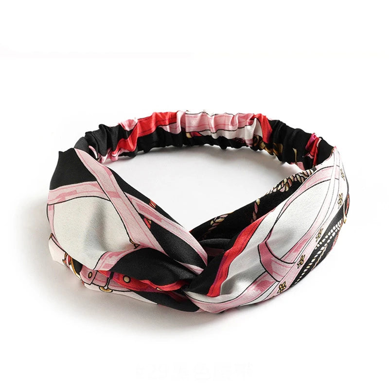 Bohemian Print Cross Turban Headbands