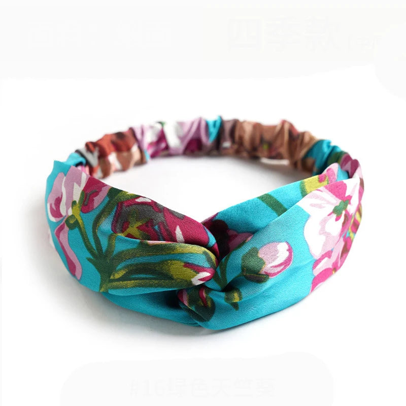 Bohemian Print Cross Turban Headbands