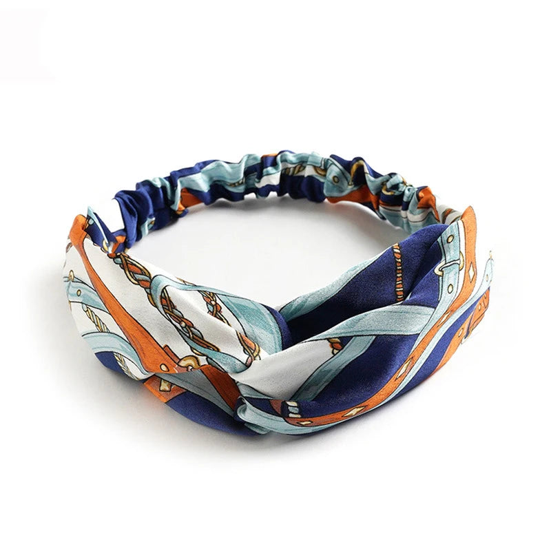 Bohemian Print Cross Turban Headbands