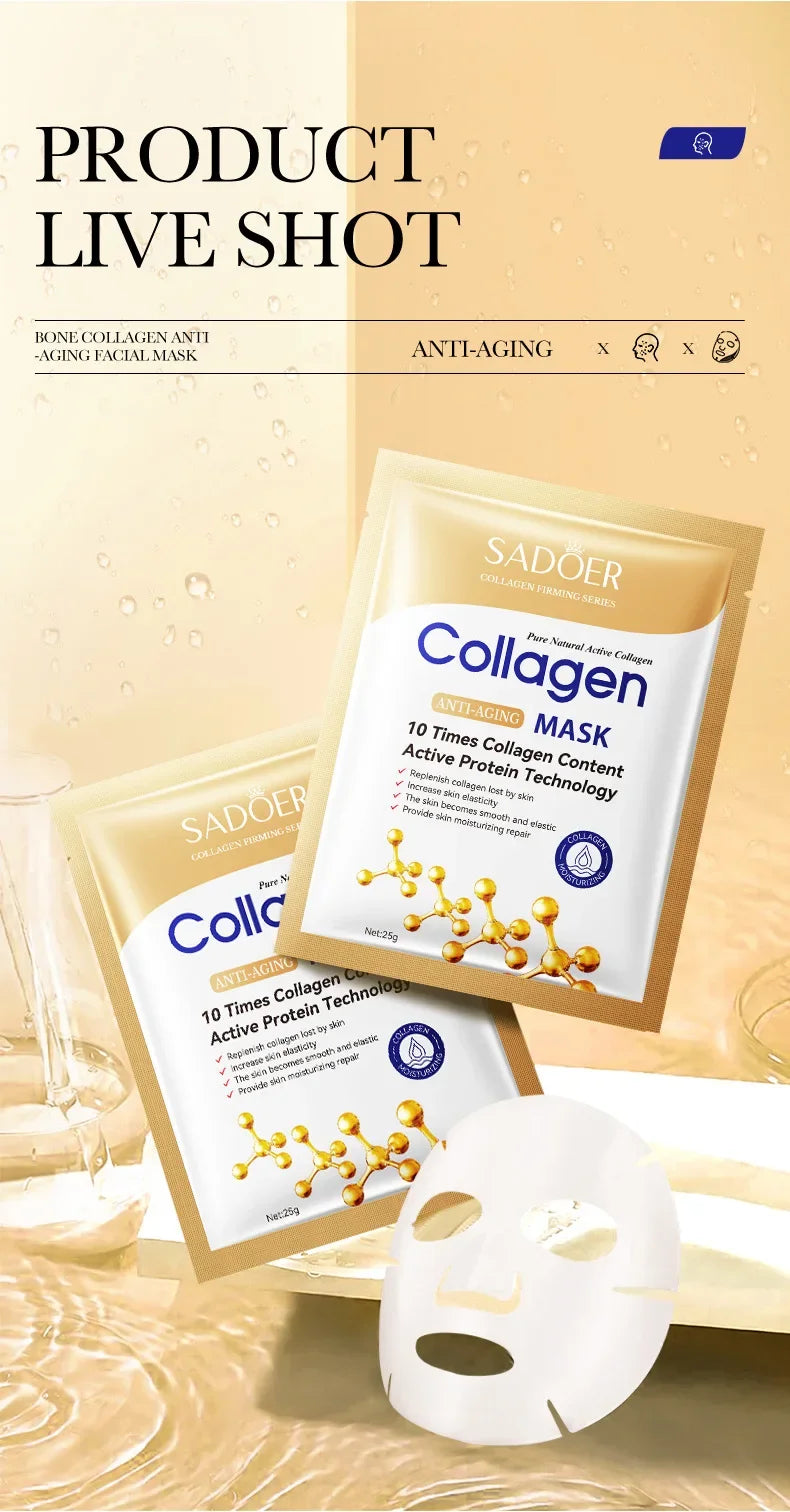 10pcs Collagen Anti-Wrinkle Face Masks