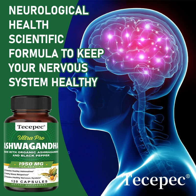 Organic Ashwagandha 1950mg – Relaxation & Focus Supplement