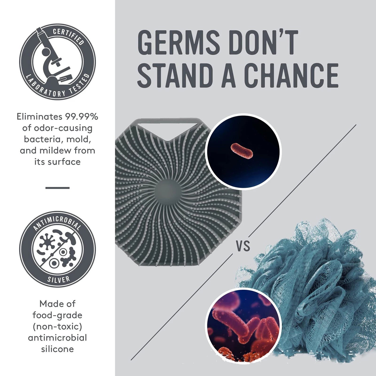 Polygon Silicone Body Scrubber Brush