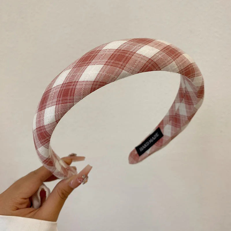 Vintage Lattice Print Wide Elastic Hairband