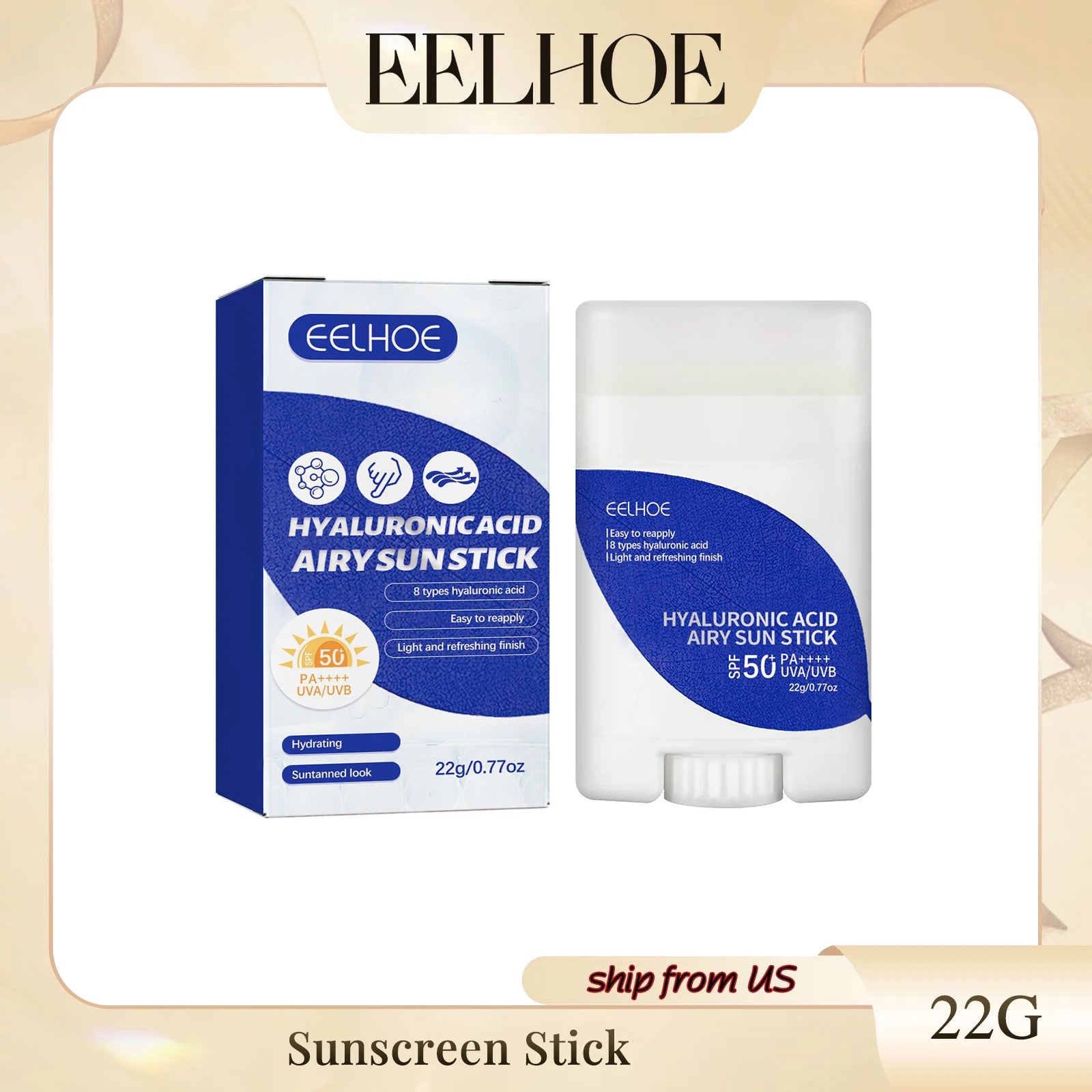 Hyaluronic Acid Sunscreen Stick SPF Moisturizing & UV Protection