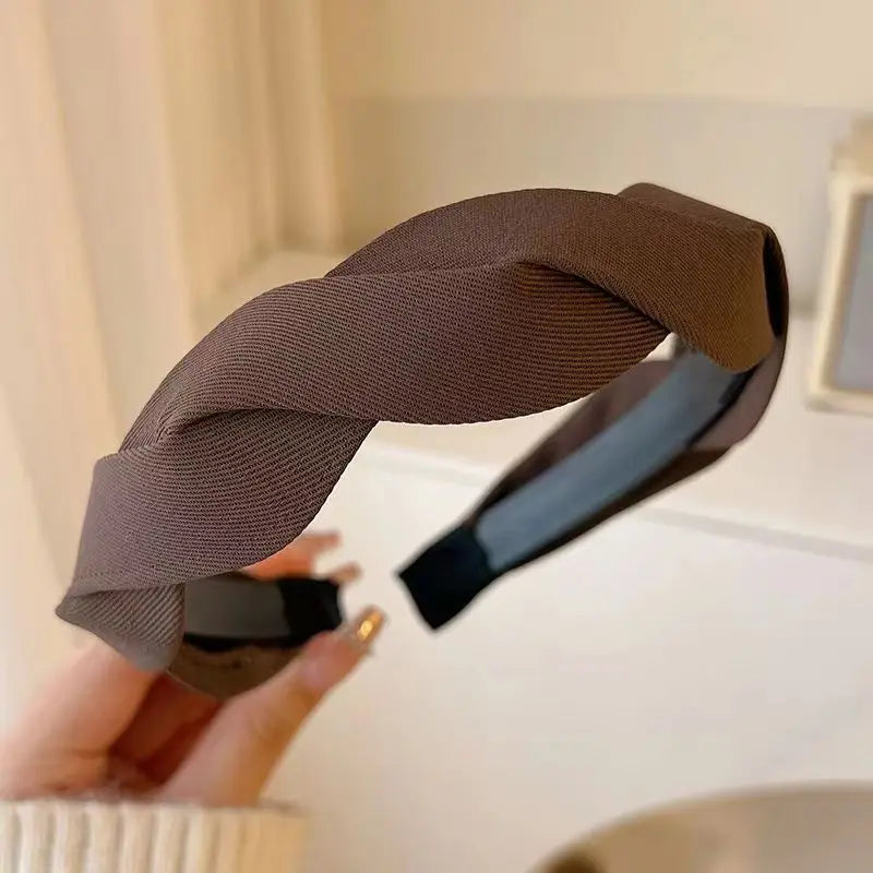 Vintage Lattice Print Wide Elastic Hairband