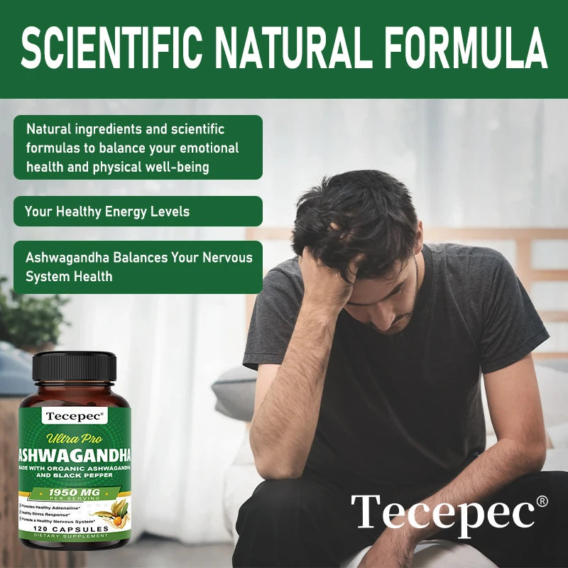 Organic Ashwagandha 1950mg – Relaxation & Focus Supplement