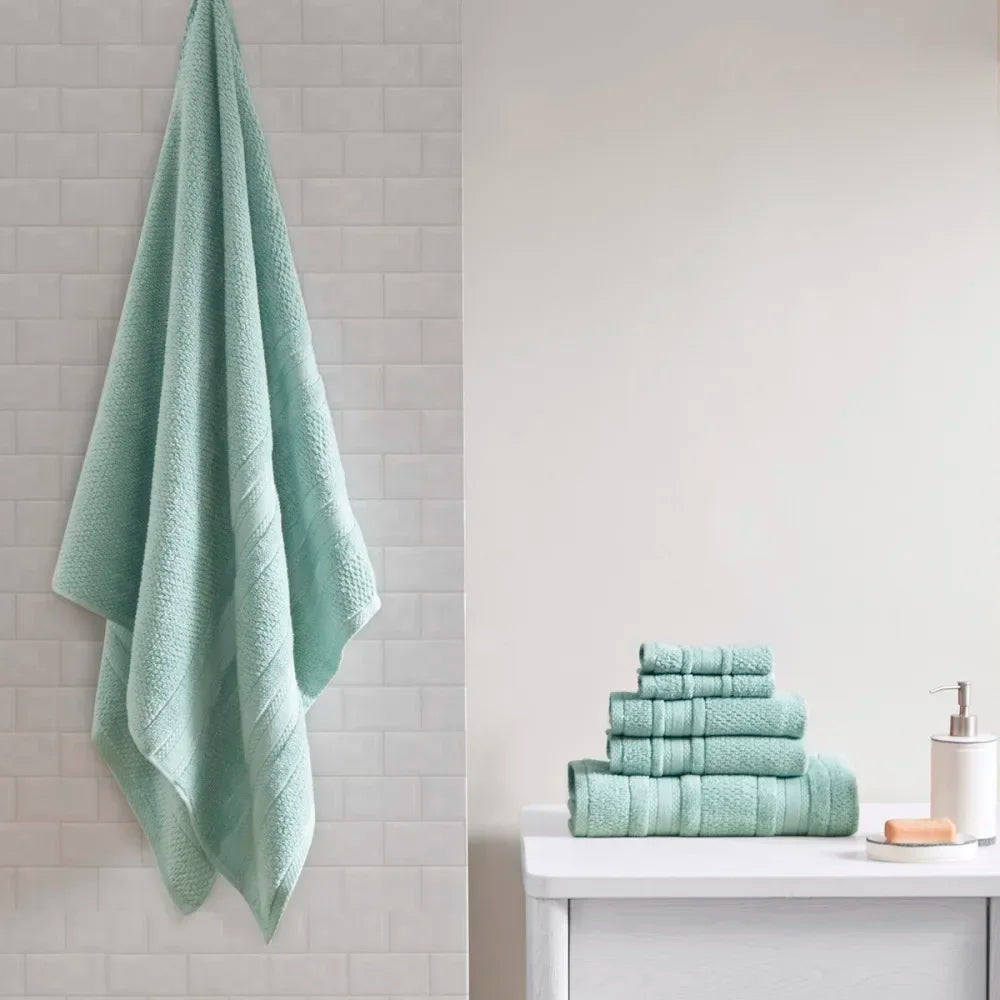 6-Piece Super Soft Quick-Dry Cotton Bath Towel Set