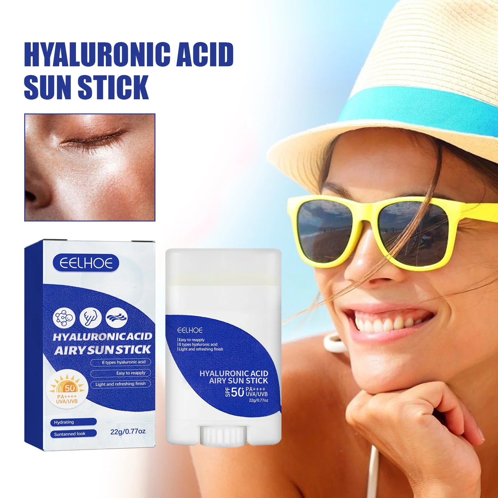 Hyaluronic Acid Sunscreen Stick SPF Moisturizing & UV Protection