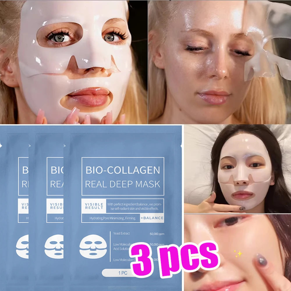 1/3/5/10PCS Bio Collagen Face MaskBio Collagen Face Mask – Anti-Aging & Firming (1/3/5/10pcs) Anti Wrinkle Fade Face Fine Line Lift Firm Skin Anti-Aging Brighten SkinCare Korean Cosmetics