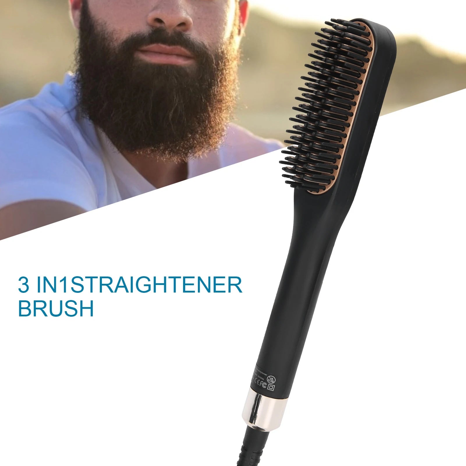Electric Beard Straightener Brush for Men
