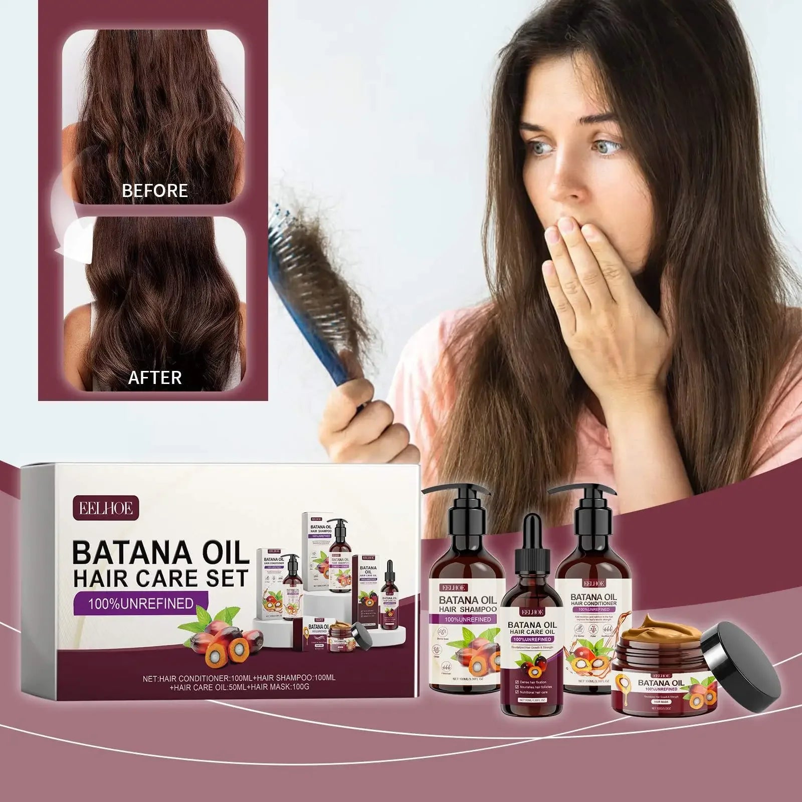 EELHOE Batana Oil Hair Care Set