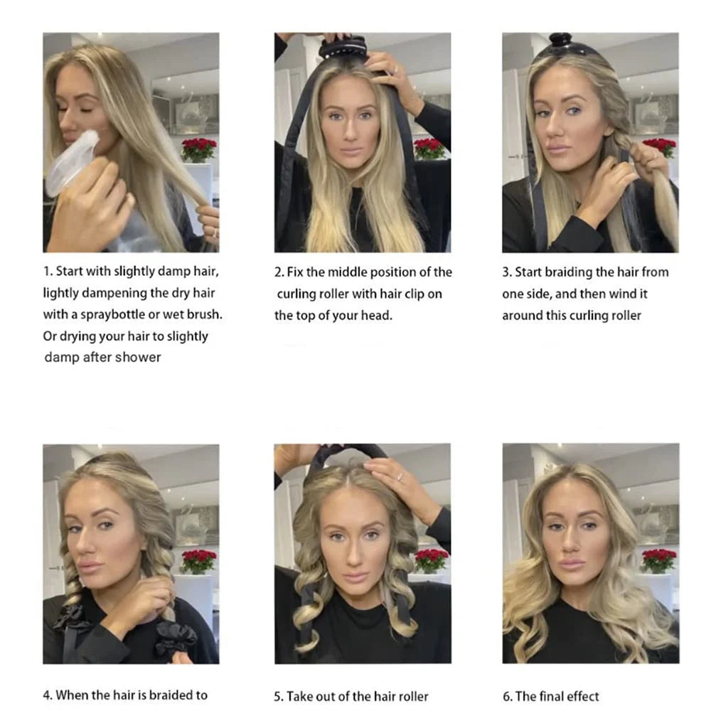 Heatless Silk Curling Rod Headband