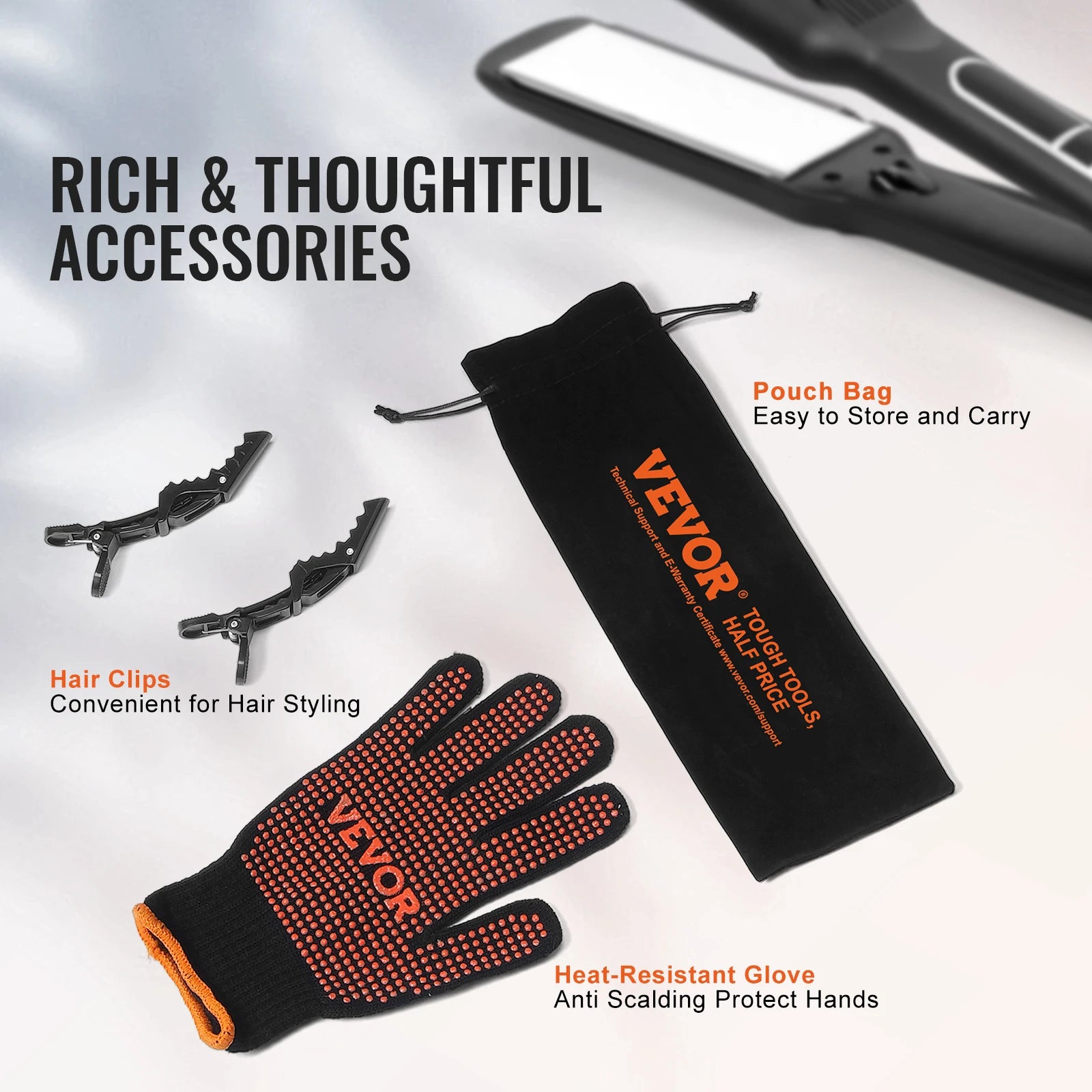 VEVOR Hair Straightener with LCD & 25 Temp Levels