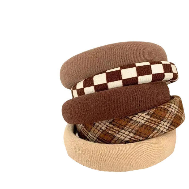 Vintage Lattice Print Wide Elastic Hairband