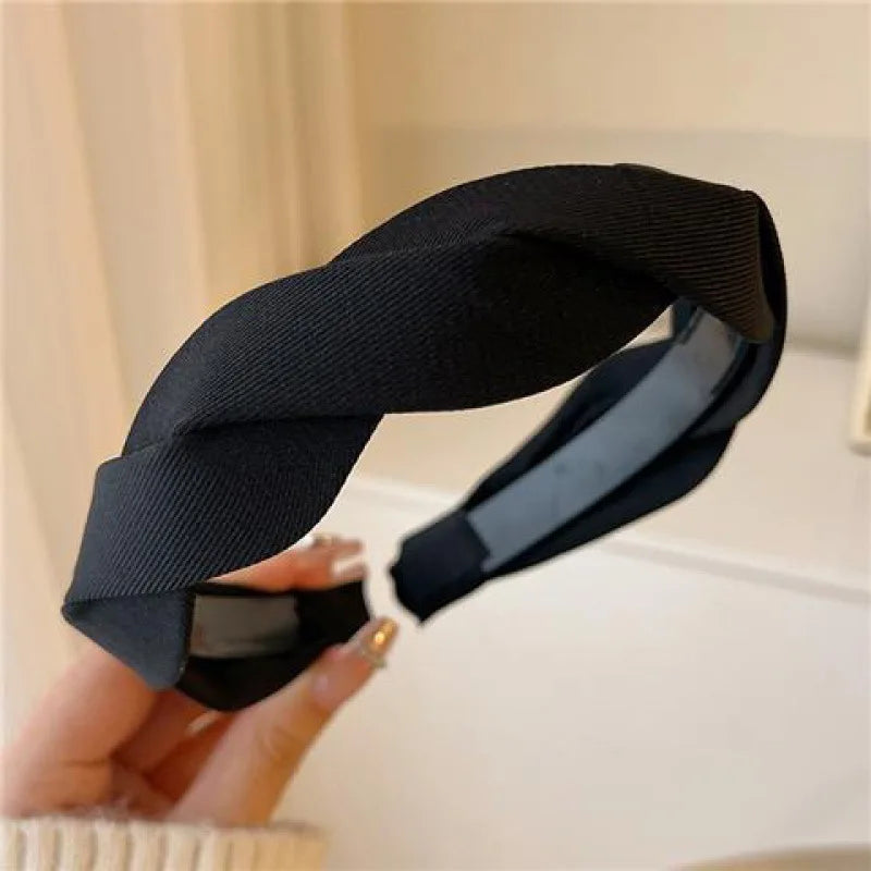 Vintage Lattice Print Wide Elastic Hairband