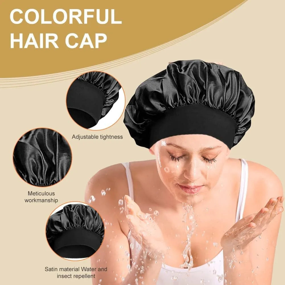 High-Elasticity Satin Shower & Sleep Cap