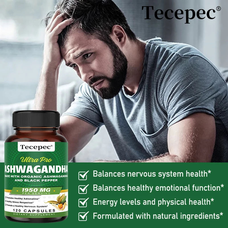 Organic Ashwagandha 1950mg – Relaxation & Focus Supplement