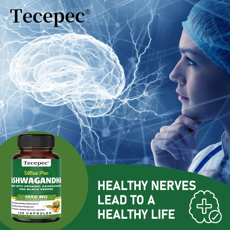 Organic Ashwagandha 1950mg – Relaxation & Focus Supplement