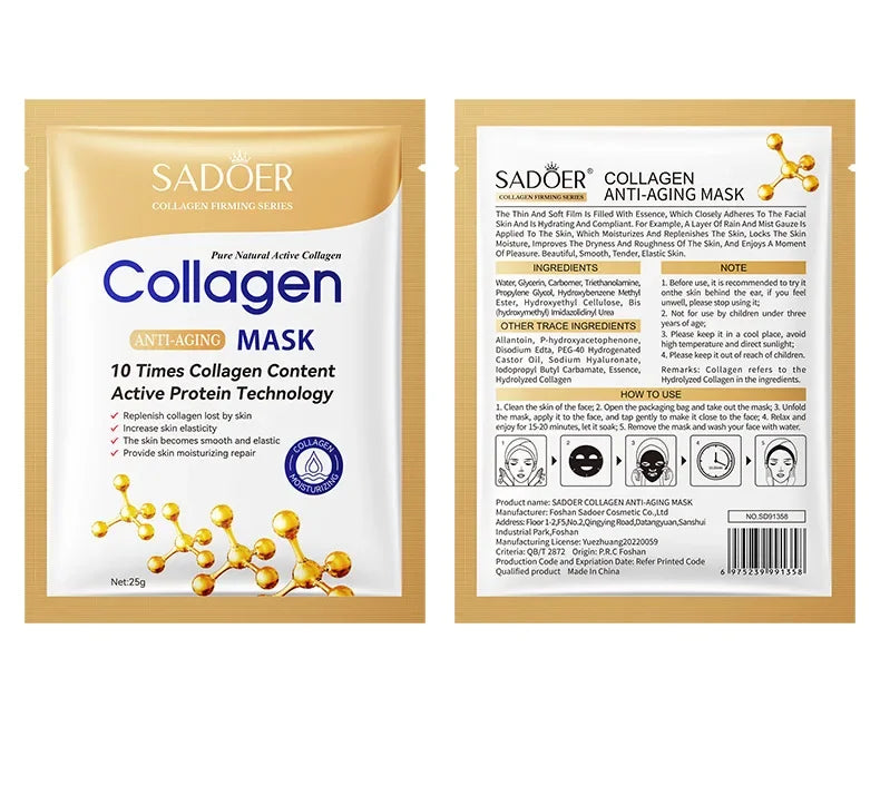10pcs Collagen Anti-Wrinkle Face Masks